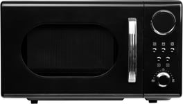 20L Retro Freestanding Microwave In Black 700W Digital Timer - SIA FRM20BL