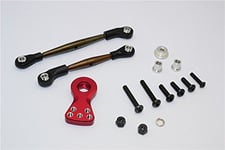 GPM RACING Tamiya Lunch Box Upgrade Parts Spring Steel Modified Anti-Thread Steering Tie Rod With Servo Horn - 1 Set Red