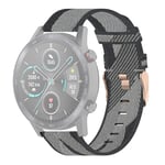 New Watch Straps 22mm Stripe Weave Nylon Wrist Strap Watch Band for Huawei GT / GT2 46mm, Honor Magic Watch 2 46mm / Magic (Grey) (Color : Grey)