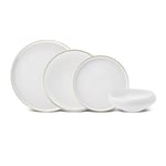 Karaca Streamline Sunset Gold Service de table 6 places, 24 pièces - Set de vaisselle élégant en matériau New Generation Bone au luxueux design Sunset Gold pour 6 personnes