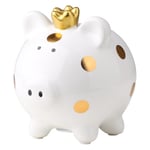 Tooarts Krona Spargris Keramik Spargris Cartoon Prickig Gris Heminredning Hantverk Familjepresenter Souvenir Rosa&Vit Rosa [LGL]