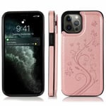 iPhone 12 Pro Max Stöttåligt Skal Korthållare 3-FACK Flippr V2 Rosa guld