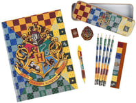 HARRY POTTER Hogwarts House Bumper School Stationery Set Pencil Pen Book Eraser