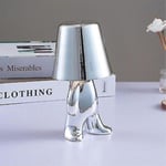 Sängbord Touch Bordlampa, Guld Thinker Lampa Skrivbordslampa Sladdlös Uppladdningsbar Bärbar Dekorativ Nattdukslampa Med USB Laddning Silver E