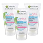 Garnier Skin Pure Active Anti-Blemish Gentle Gel Face Wash 150ml - 3 PACK