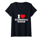 Womens I Heart Elemental Mages, I Love Elemental Mages Custom V-Neck T-Shirt