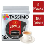 Tassimo Coffee Pods Gevalia Espresso 5 Packs (80 Drinks)