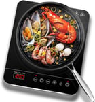 Aobosi Single Induction Cooker,Portable Induction Hob with Slim Body,Ceramic Gl