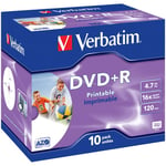 DVD+R VERBATIM 4.7GB Print Jewel 10/fp