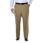 Haggar Men's Premium No Iron Khaki Classic Fit Flat Front Casual Pant (Regular and Big & Tall Sizes), British Khaki - Bt, 50W x 29L