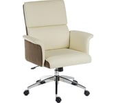 TEKNIK Elegance Medium Faux-Leather Executive Chair - Cream & Brown