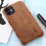 SAHUD Ultrathin Phone Case for iphone 11 Protective Back Cover Case, for iPhone 11 Plush (Color : Brown)