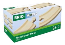 BRIO World Short Curved Wooden Train Track for Kids Age 3 Years Up - Compatible with all BRIO Railway Sets & Accessories