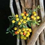 Artificial Berry Holly Branch For Diy Home Christmas Tree Decor Yellow