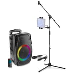 FT8LED-MK2 Portable Karaoke Speaker with Microphone Tablet Stand, Bluetooth