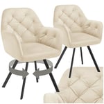 tectake® Lot de 2 Chaise pivotante de Salle à Manger Moderne Fauteuil salon Chaise Ergonomique Rembourrée Confortable Chaise Design Meuble salon pour Salle à manger, salon, coiffeuse, chambre, cuisine