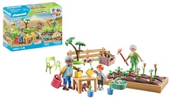 Playmobil 71443 Country: Vegetable Garden with Grandparents , including flower bed, watering can and garden tools, fun imaginative role-play, sustainable play sets suitable for children ages 4+