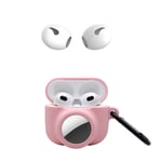2-in-1 Silikone Cover til Apple AirPods Gen 3 + AirTag - Pink