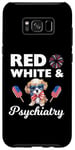 Coque pour Galaxy S8+ 4 juillet rouge blanc et psychiatrie patriotique psychiatrie