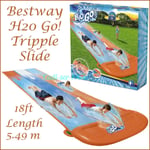 18ft Triple Lane Water Slide Bestway H20GO! Inflatable Slip and Sprinkler Slide