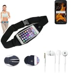 Belt bag for Samsung Galaxy Xcover 4s + headphones waist bag Sport Running Fitne