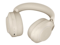 Jabra Evolve2 85 UC Stereo - Headset - fullstorlek - Bluetooth - trådlös, kabelansluten - aktiv brusradering - 3,5 mm kontakt - ljudisolerande - beige