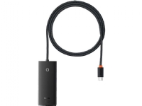 4in1 Baseus Lite Series USB-C hub up to 4x USB 3.0 + USB-C, 1m (black)