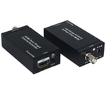 NK-C100IR 1080P HDMI Extendeur Coaxial Simple (Émetteur + Récepteur) avec Câble Coaxial IR, Portée du Signal jusqu à 100m (Noir)