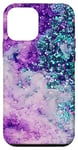Coque pour iPhone 12 mini Violet Turquoise Abstrait Aquarelle Lilas Sarcelle