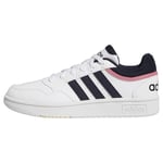 adidas Femme Hoops 3.0 Mid Lifestyle Basketball Low Shoes, Cloud White/Legend Ink/Wonder White, 35 1/2