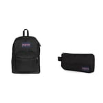 JANSPORT SuperBreak One Backpack, 42.5 cm, 26 L, Black (Black)+Basic Accessory Pouch, 21 cm, 0.5 L, Black (Black)