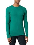 TOM TAILOR Men's Cable knit Jumper 1032290, 30316 - Light Rough Green Melange, M
