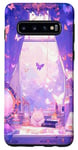 Coque pour Galaxy S10 Belle pièce d'anime fantaisie papillon violet
