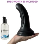 Dildo Sex Toy MEGA HUMP Smooth 9 Inch BLACK BIG GIRTH with Suction Base + LUBE