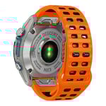 Garmin Fenix 8/E 47mm etc. Tvåfärgat klockarmband i silikon - Orange/Svart