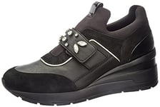 Geox Femme D Zosma C Sneakers, Black, 37 EU