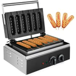 A Gauffre Commercial Gaufrier Electrique 1500W, Machine a Gaufre, Gaufres a hot-dog, 6 Gaufres a la fois, pour les boulangeries/'les restaurants/les