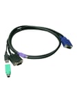 LevelOne ACC-3203 - keyboard / video / mouse (KVM) cable kit - HD-15 (VGA) to USB PS/2 HD-15 (VGA) - 5 m