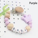 1pc Pacifier Chain Baby Teething Silicone Crown Purple