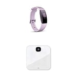 Fitbit Inspire HR Health & Fitness Tracker with Auto-Exercise Recognition, 5 Day Battery, Sleep & Swim Tracking, Lilac with Aria Air Scales, White