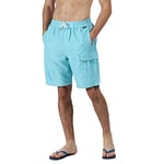 Regatta Men Hotham III' Mesh Lined Quick Drying Multi Pocket Board Shorts Swimwear - Maui Blue, X-Large