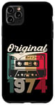 Coque pour iPhone 11 Pro Max Cadeau du 50e anniversaire Homme Juin Vintage 1974 Cassette