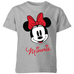 Disney Minnie Face Kids' T-Shirt - Grey - 11-12 Years