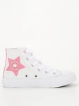 Converse Kids Girls Hi Top Trainers - White/Pink