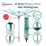 ROTARY AIRER 4 ARM 40M OUTDOOR CLOTHES GARDEN WASHING LINE DRYER PLUS SOCKET