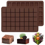 IHUIXINHE 2 Pcs 40 Cavity Square Caramel Candy Silicone Molds, for Candy, Chocolate Truffles, Whiskey Ice Cube, Pralines Gummy Jelly, Grid Fondant