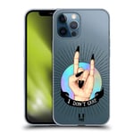 Head Case Designs I Don't Care Sassy Hand Gestures Soft Gel Case and Matching Wallpaper Compatible With Apple iPhone 12 Pro Max