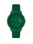 Lacoste Men's 42mm 12.12 green dial watch on a green silicone strap, Green, Men