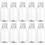 10 st 250 ml mjölkflaskor med lockjugs transparenta burkar plast juiceflaskor behållare för fester hem utomhus resor