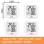 4 PCS Tapes un blanc - Mini LCD Digital Thermometer Hygrometer Indoor Temperature Humidity Meter Sensor Elect